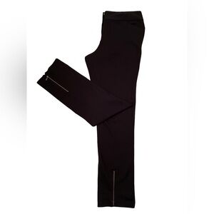 Tahari Zippered Ankle Structured Black Viscose Blend Knit Pant Women’s Size 6